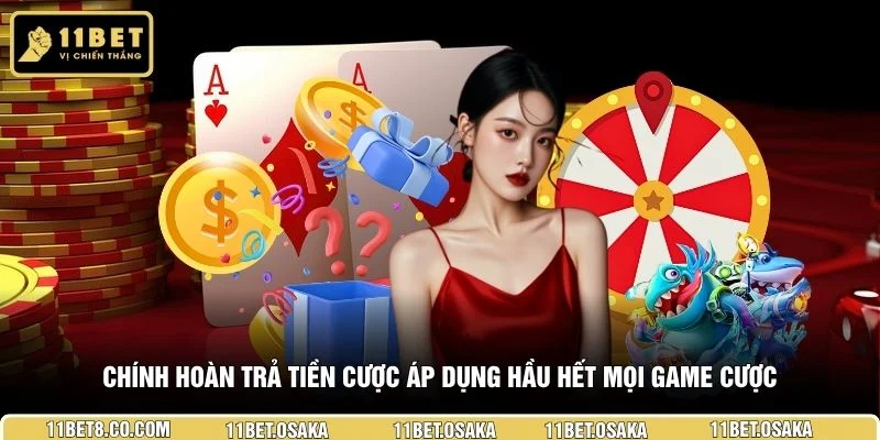 Chính hoàn trả tiền cược áp dụng hầu hết mọi game cược